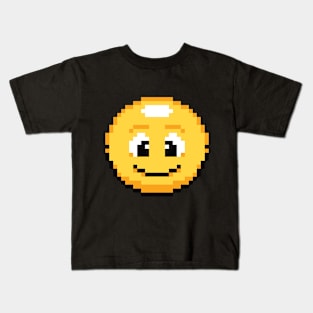 Smiling Pixel Emoji Kids T-Shirt